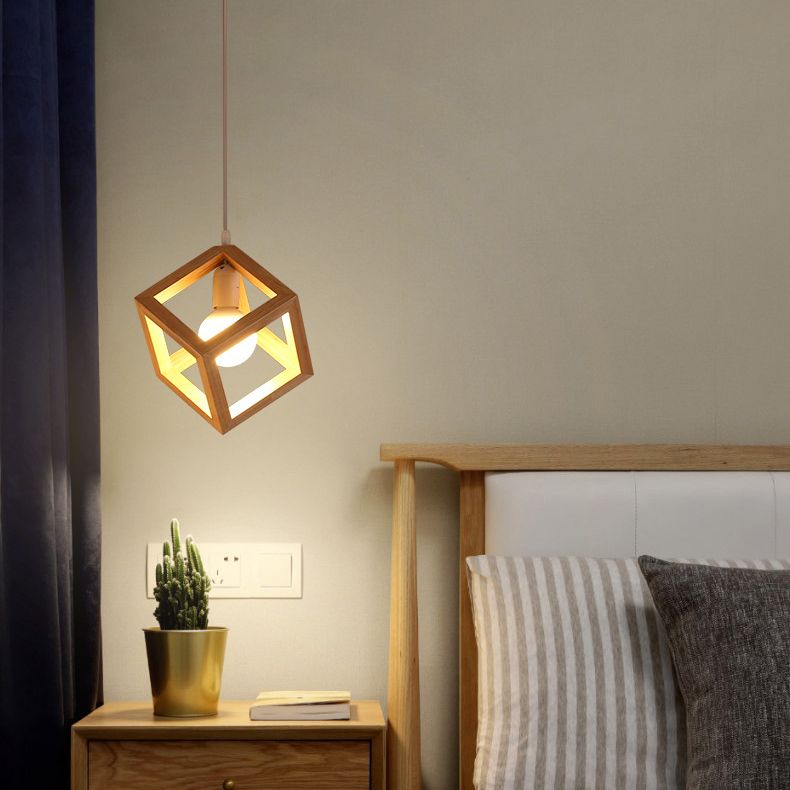 Lumières suspendues en bois massif moderne Géométrie Géométrie Alimin de support suspendu