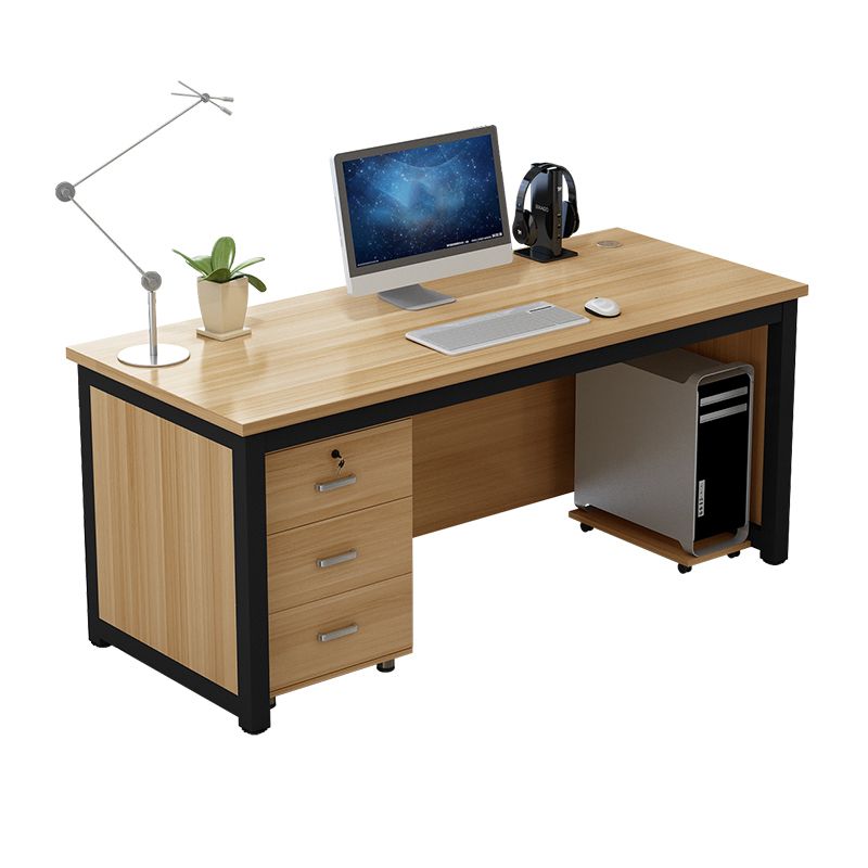 Rectangular Modern Computer Desk Manufactured Wood Desk with Locking Drawer