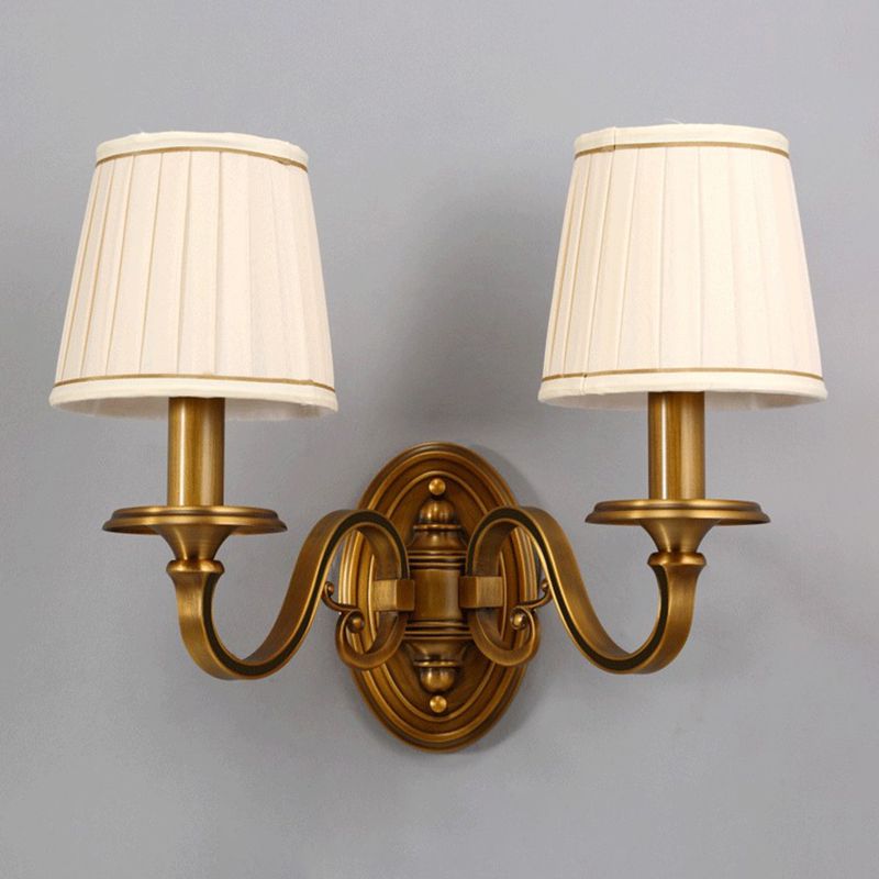 American Style Copper Wall Light Cylinder Shape Wall Lamp for Living Room