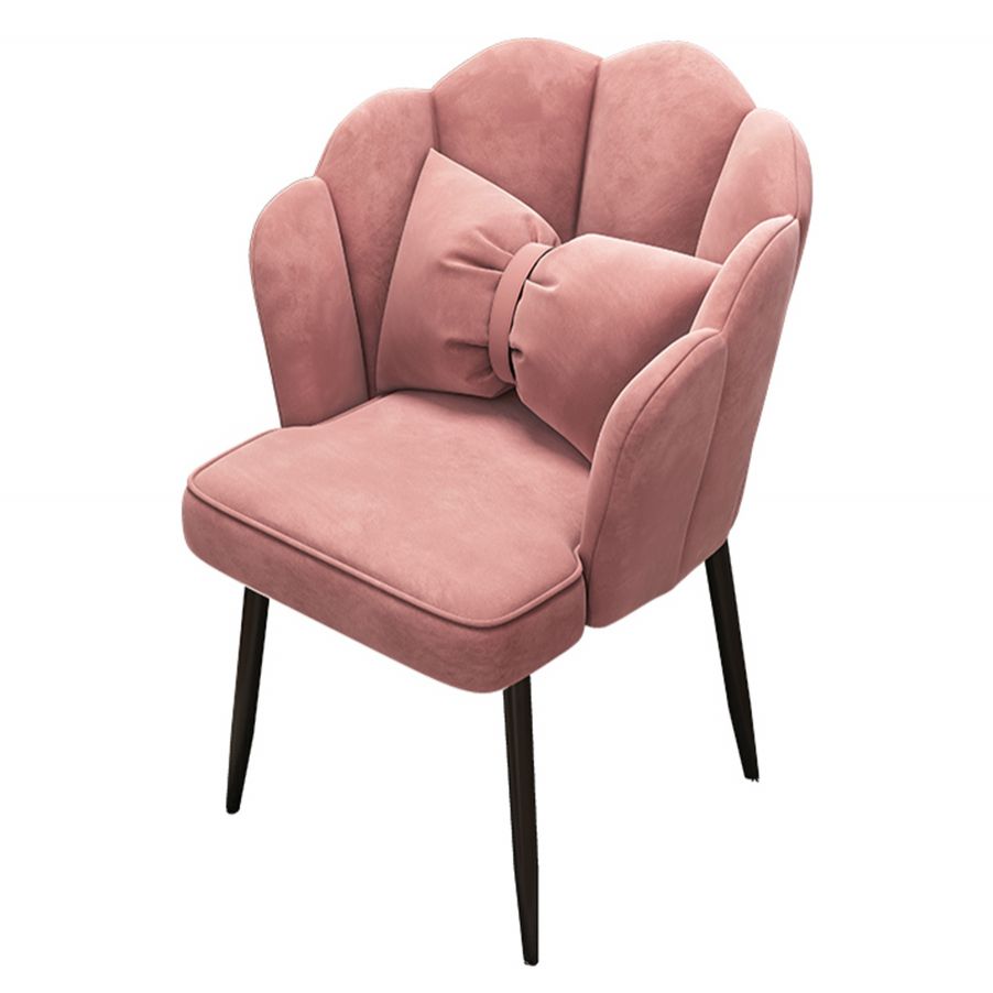 Chaise d'appoint contemporaine en métal, avec bras rembourrés, avec couronne et dossier supérieur