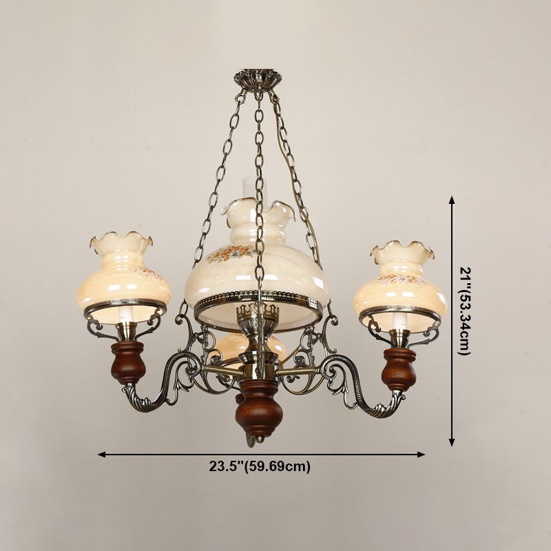 Lámpara de queroseno de vidrio lámpara de suspensión de techo de restaurante estilo náutico