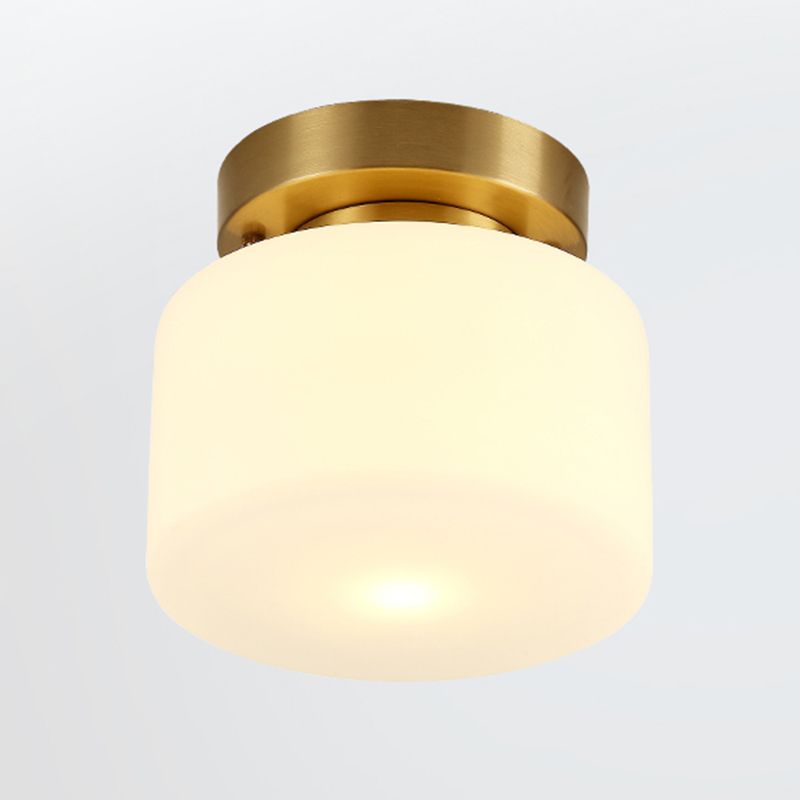 Modern Style Cylindrical Shape Ceiling Light Glass 1 Light Ceiling Light for Restaurant