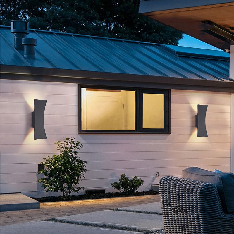 2-Light White/Black Modernism Wall Mounted Sconce Metal Shaded Wall Light