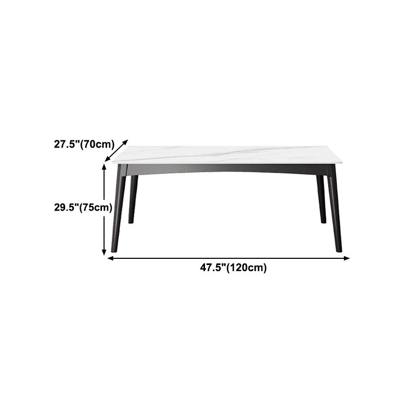 Table de salle à manger blanche moderne avec 4 pieds Table de salle à manger rectangulaire en ardoise