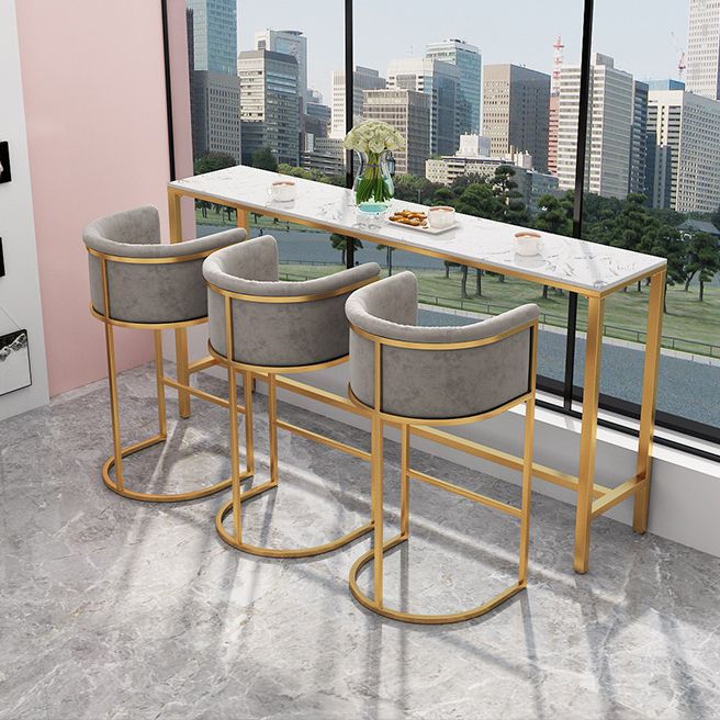 Glam Style Bar Table Faux Marble Bar Dining Table for Living Room