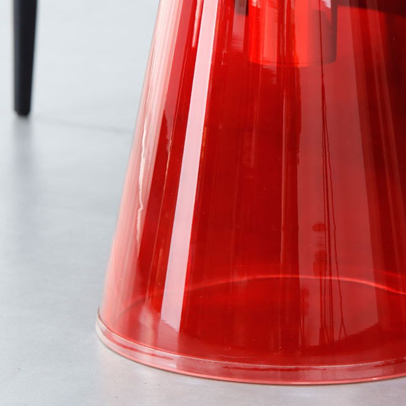 Contemporary Glass Pedestal Round Living Room Glass Top Side Table