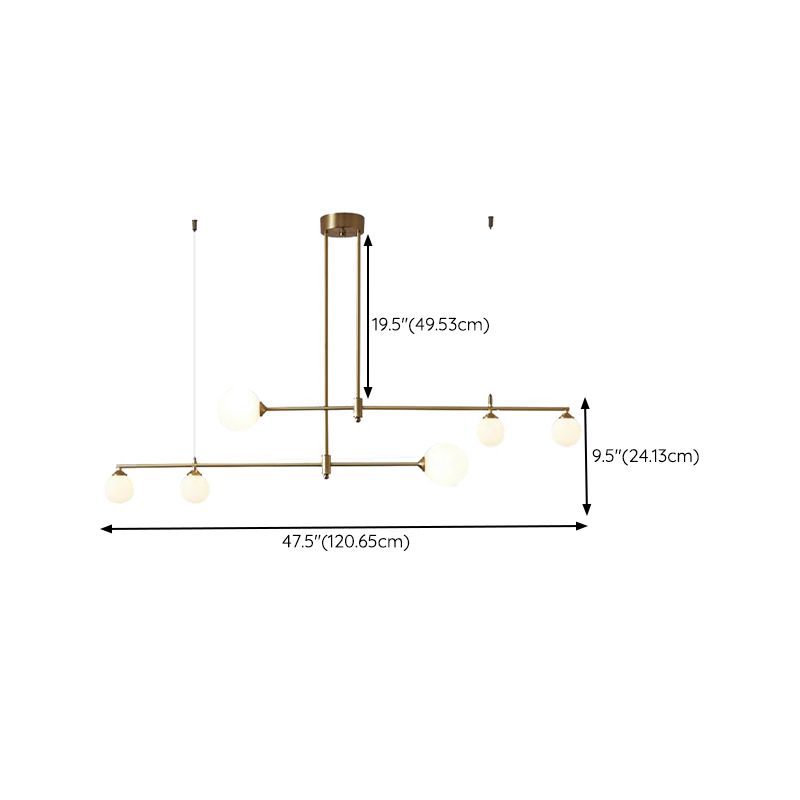 Glass Linear Hanging Lamp Kit Modern Hanging Island Lights for Dining Room