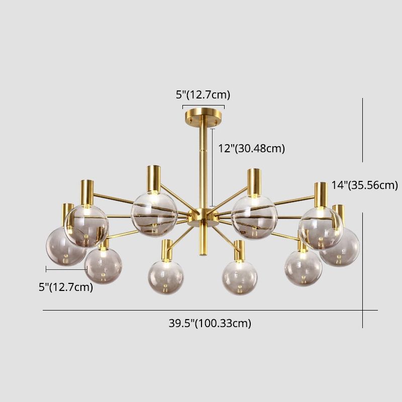 Modern Style Clear Glass Ball Chandelier Light Simplicity Multi Lights Suspension Lamp for Dining Room