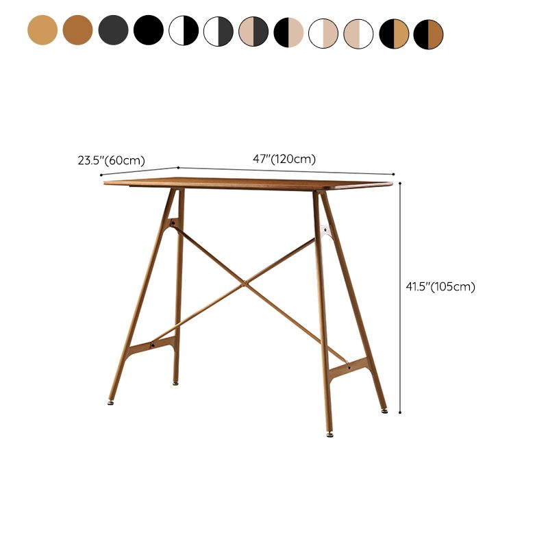 Modern Living Room Rectangle Wooden Trestle Bar Dining Table