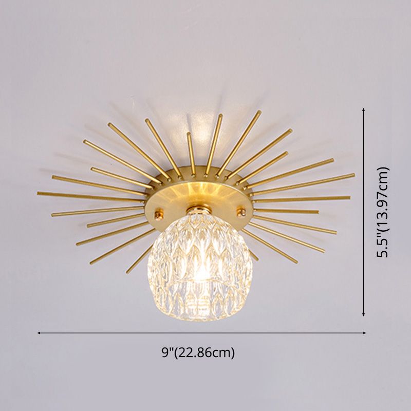 1-Luz del techo de cristal de montaje de vidrio de techo de cristal contemporáneo para Hallway