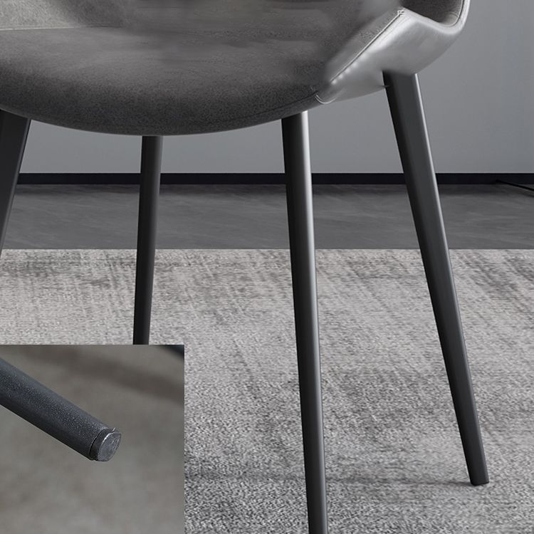 Silla de comedor estilo moderno, sillas sin brazos con patas de metal para cocina
