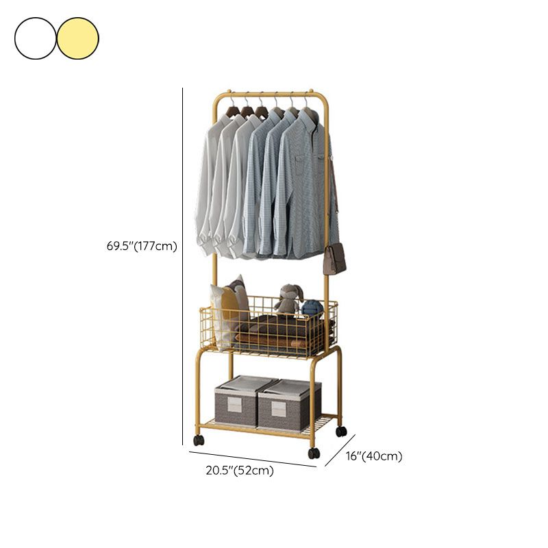 Gorgeous Coat Hanger Storage Shelving Metal Coat Rack with Castors