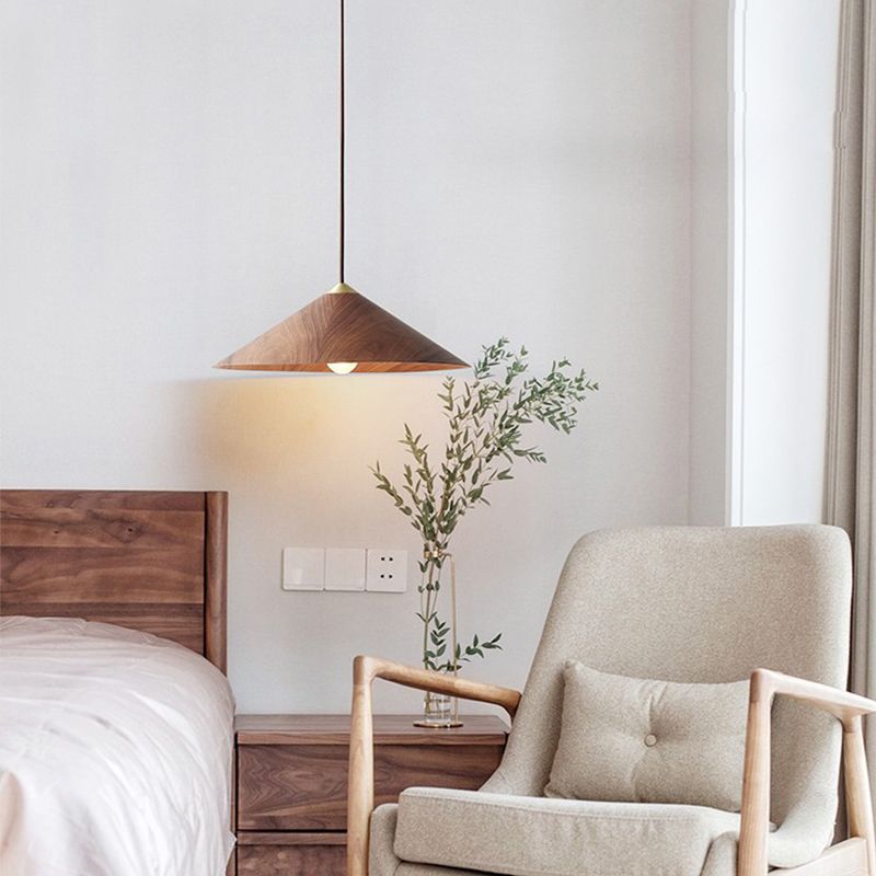 Moderno estilo simple 1 Ligera de madera ligera Lámpara de estar de lámpara colgante de sala de estar