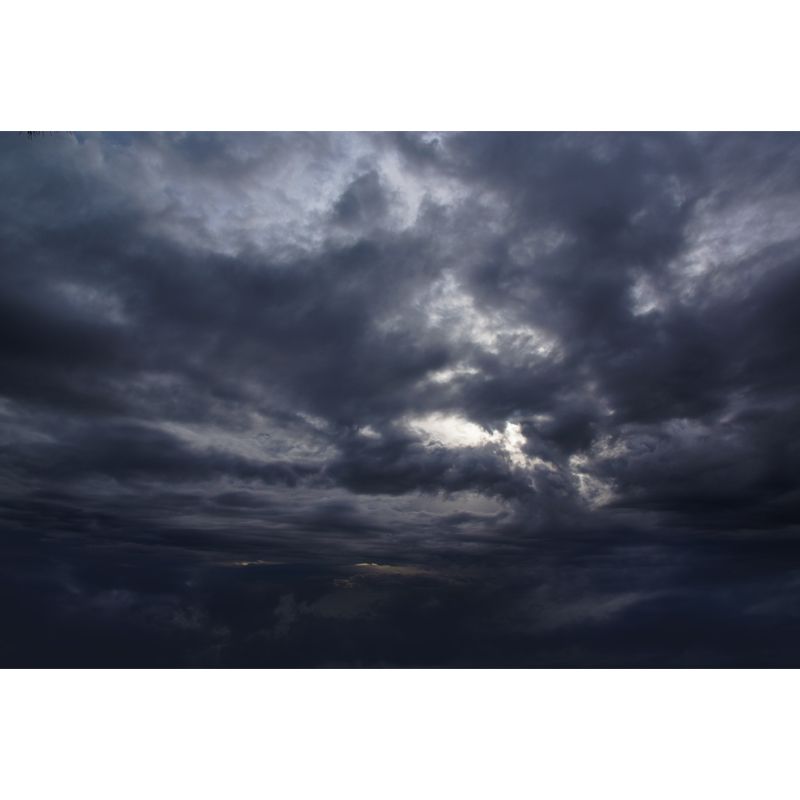 Grey Storm Clouds Wall Mural Decal Moisture Resistant Wall Covering for Accent Wall