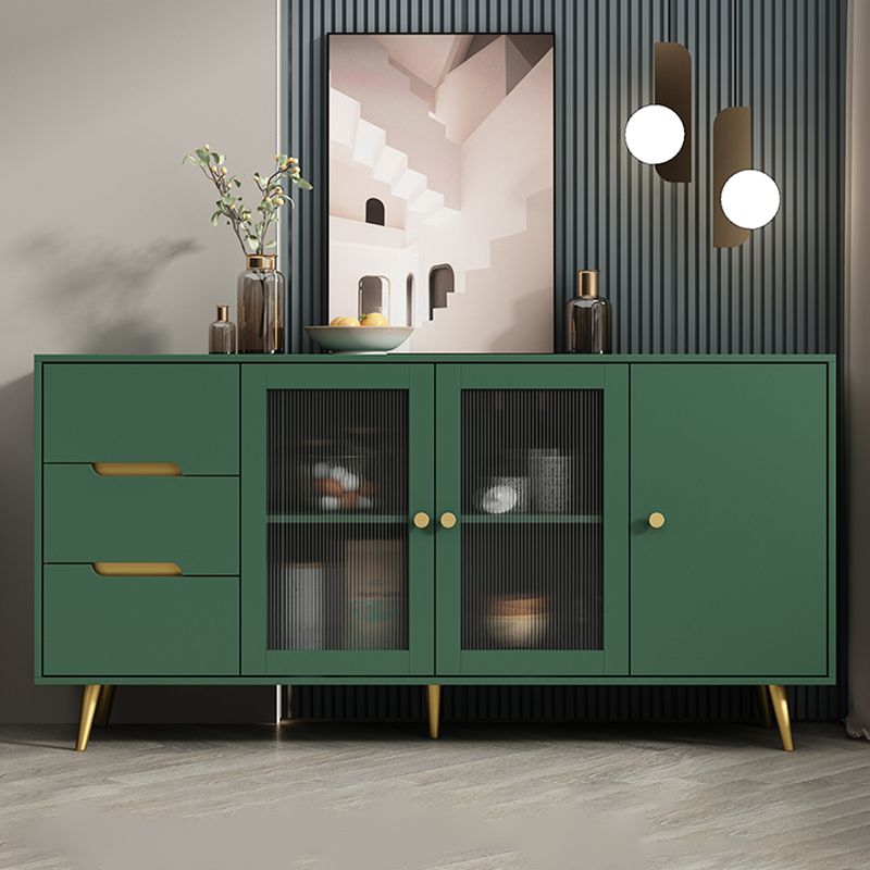 63" L Modern Accent Chest with 2-Drawer and 2-Door Wood Chest