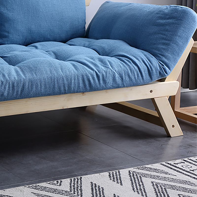Modern Wood and Fabric Sofa Convertible Flared Arm Sofa for Living Room