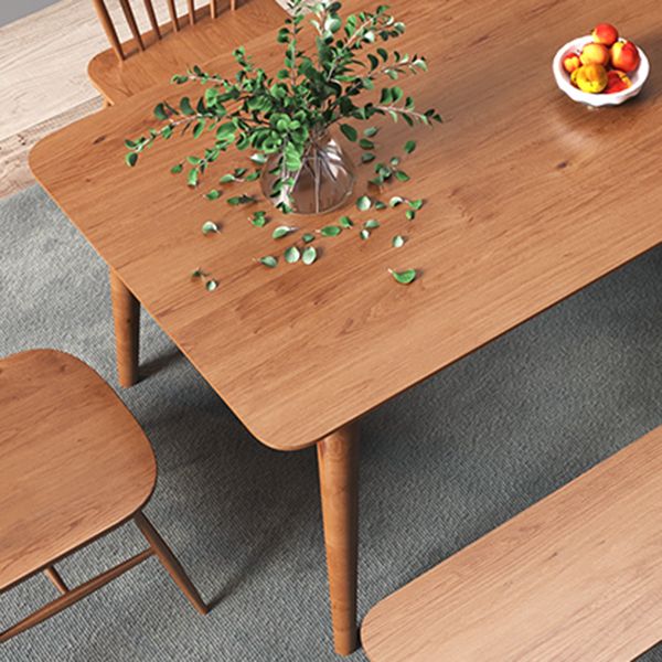 Modern Ash Wood Table for Restaurant Rectangle Dining Table with 4 Legs