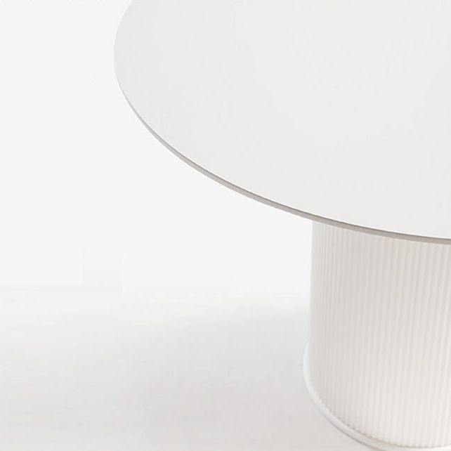 Round Dining Table Modern Black-white Furniture with Pedestal Base for Home