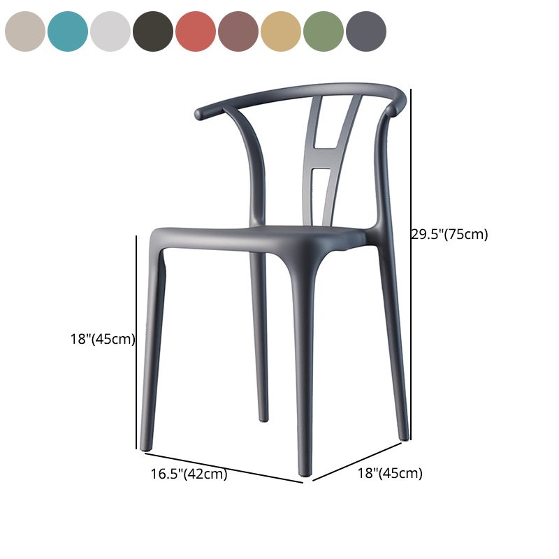 Scandinavian Plastic Dining Room Chair Slat Back Stacking Side Chair