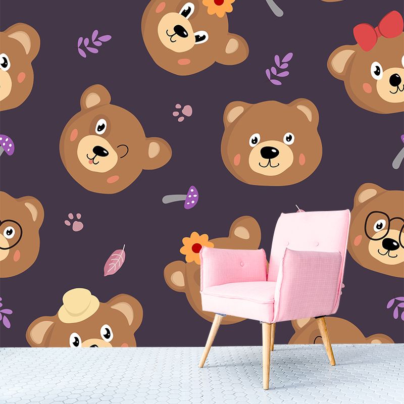 Lovely Cartoon Animals Wallpaper Mural Mildew Resistant for Children's Bedroom