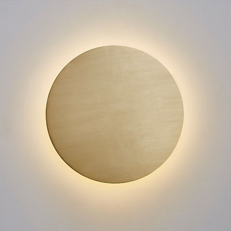 1-Light Round Wall Lamp Modern Metal Sconce Light for Living Room