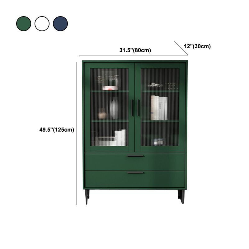 Wooden Accent Cabinet with Glass Door and 2 - Drawer 11.81" Wide Side Cabinet