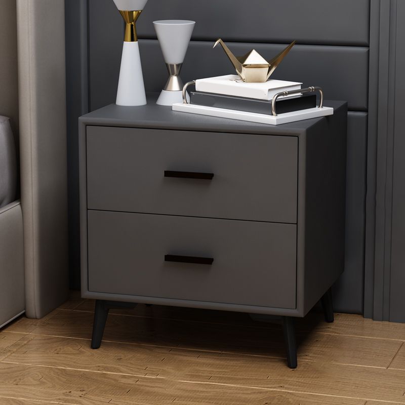 Imitation Wood Night Table Modern Drawer Storage Legs Included Nightstand