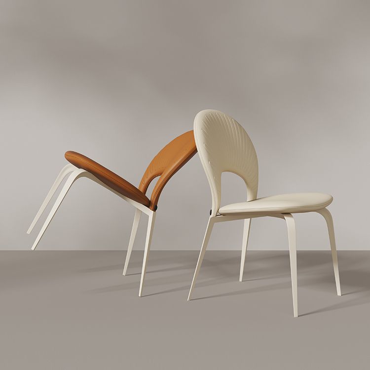 White Legs Contemporary Upholstered Dining Room Chair for Home