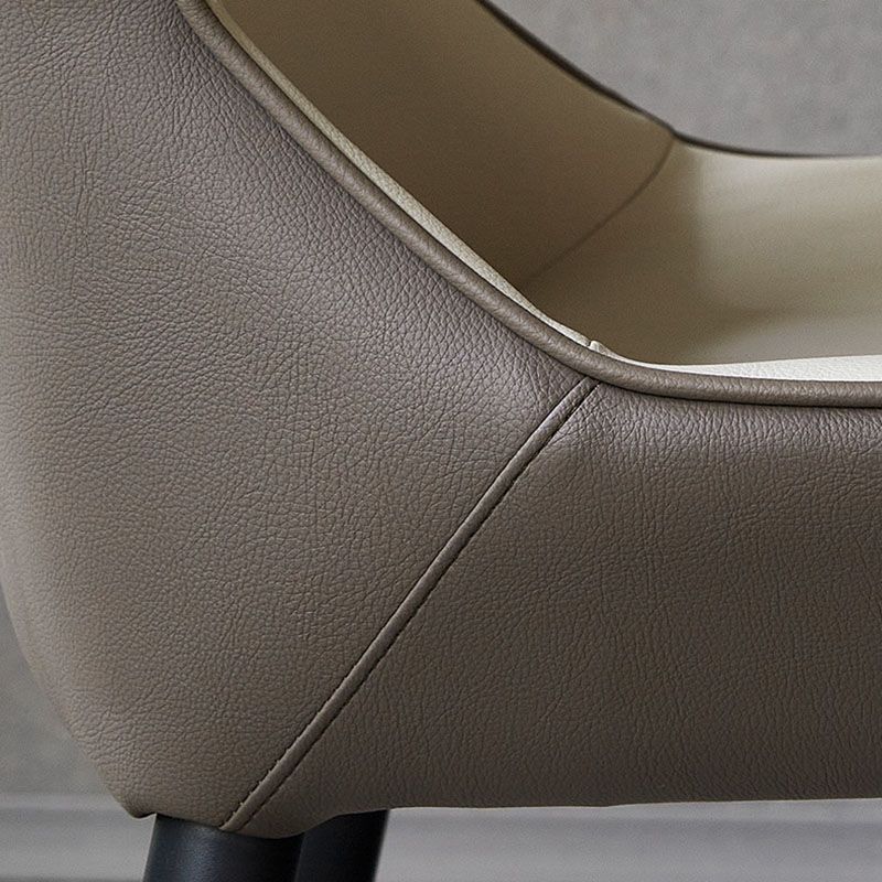 Industrial Wingback Parsons Chair for Home Faux Leather Side Chair