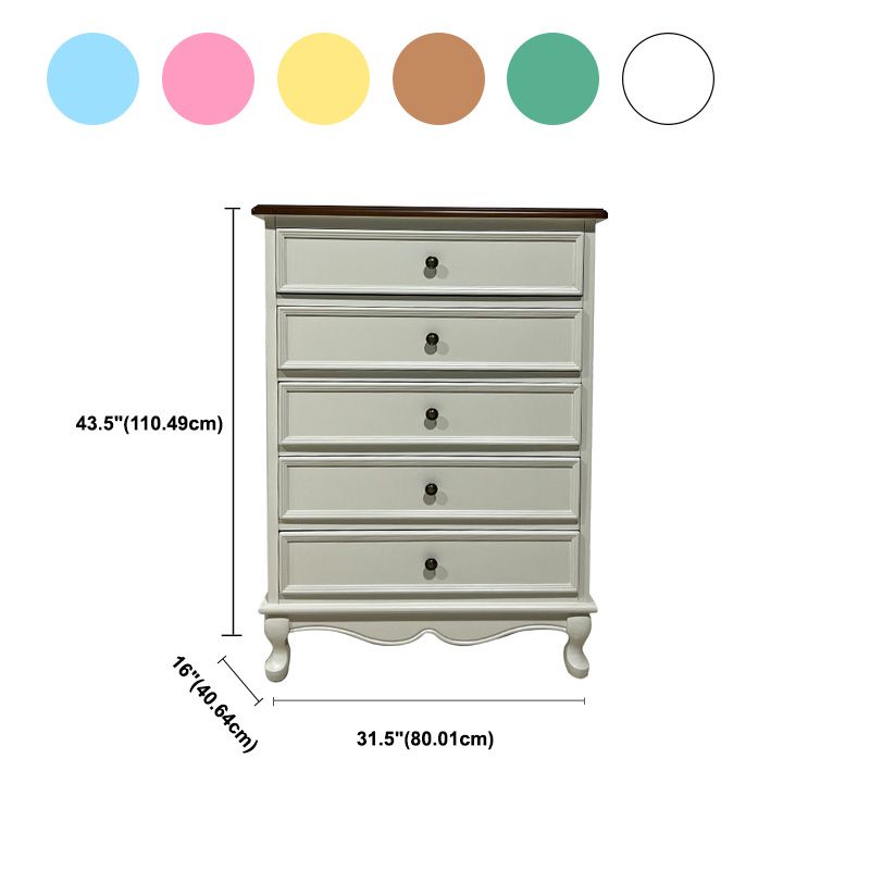 Retro Bedroom Storage Chest Solid Wood Chest Dresser with 5 / 6 Drawers