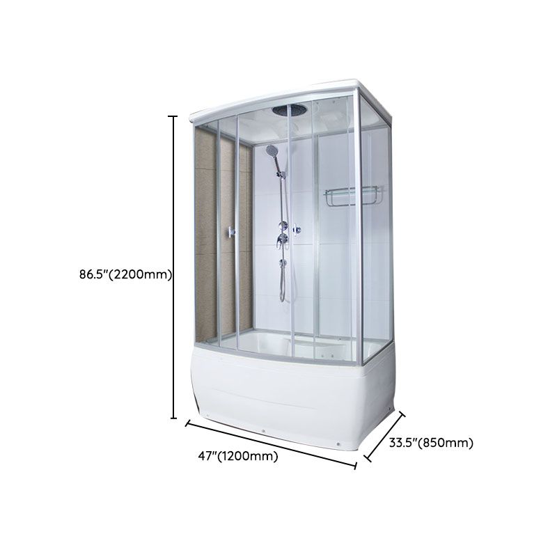 Modern Shower Kit with Base Foundation Sliding Door Shower Stall