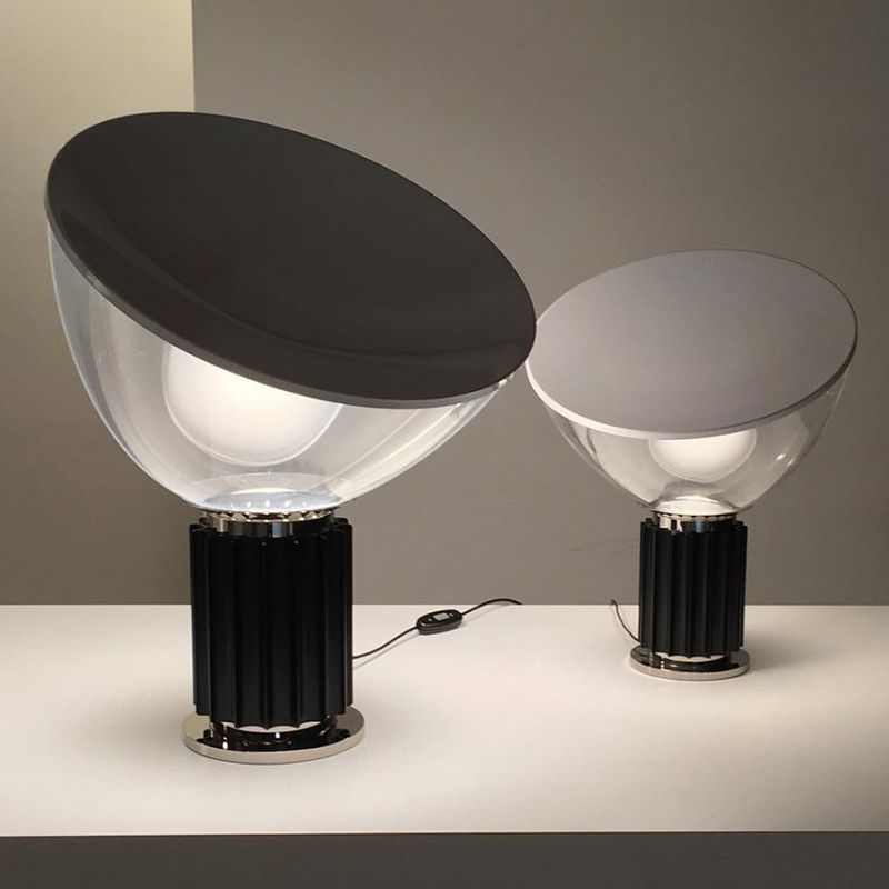 Dome Nachtkastje Lamp Modernistisch Helder Glas 1 Lamp 14,5"/19,5" Breed Zwart Leesboeklicht