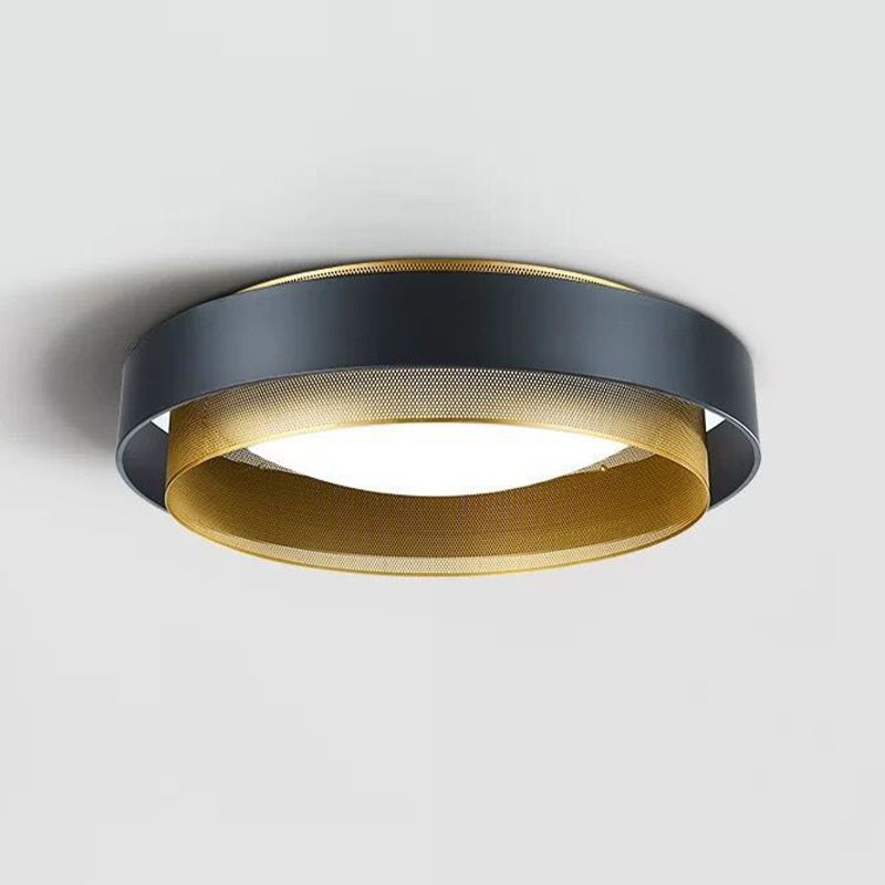 Nordic Circular Flush Mount Metal LED Ceiling Light Fixture for Living Room