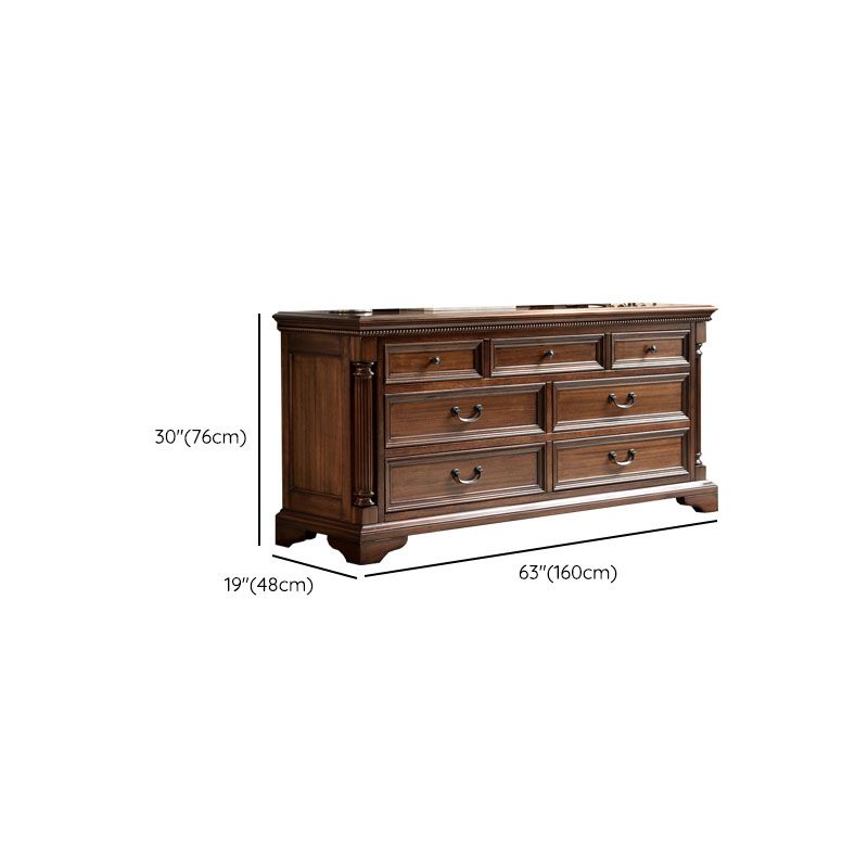 Contemporary Horizontal Double Dresser Wood Storage Chest for Bedroom