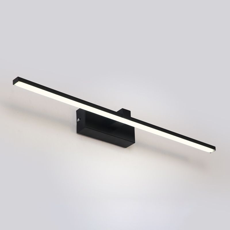 Luz de pared de metal de forma lineal Luz de montaje de pared de espejo de luz simple estilo moderno
