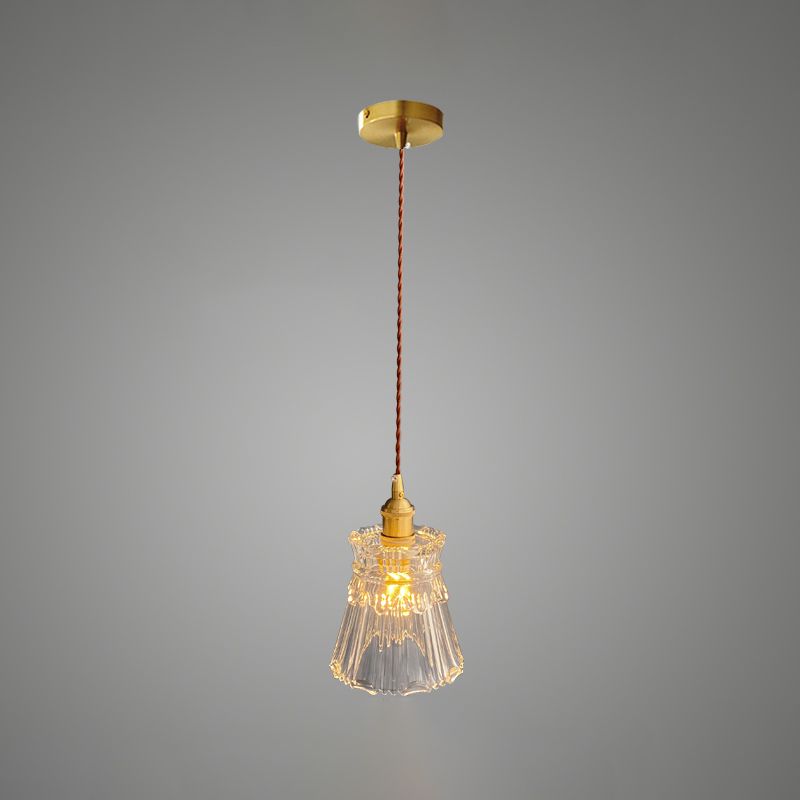 Pendre de style moderne Lumière transparente en verre transparent Light pour la barre de chevet