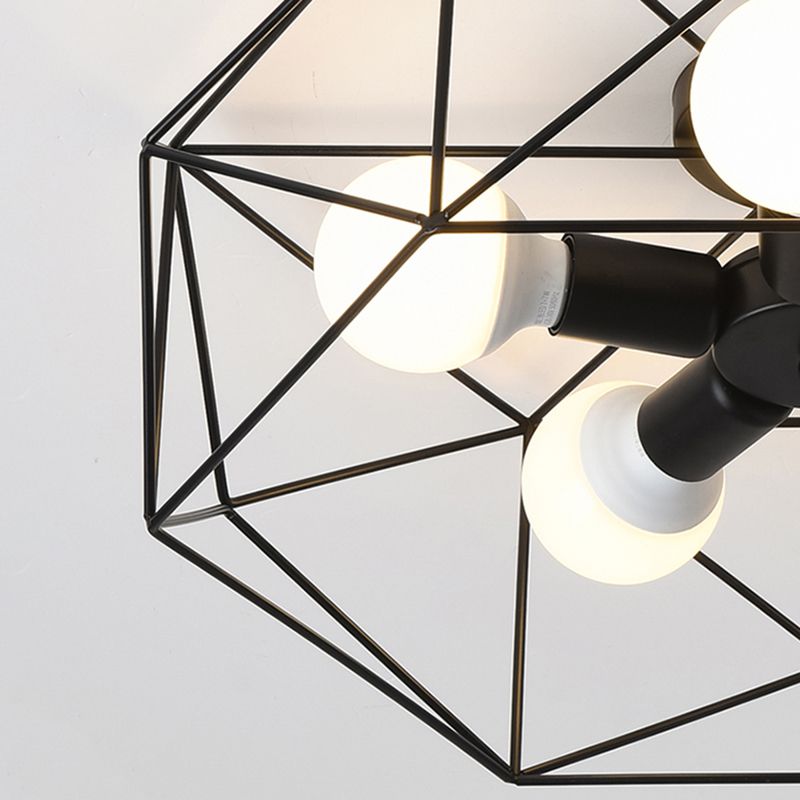 Retro Flush Mount Ceiling Light Caged Ceiling Lamp for Bedroom