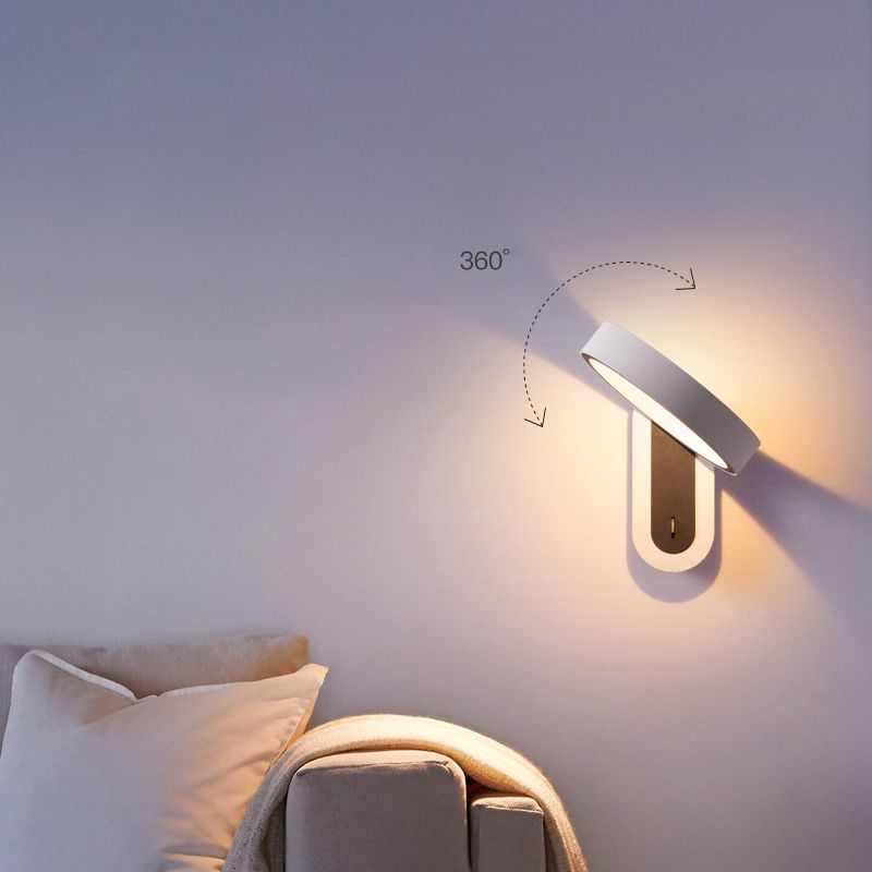 Metall runde Formwandbeleuchtung moderne 1-Licht-Wandleuchte im grauen Finish