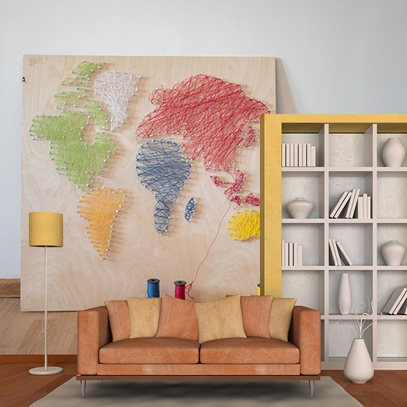 Modern Style Mural Wallpaper Map Environment Friendly Bedroom Wall Mural
