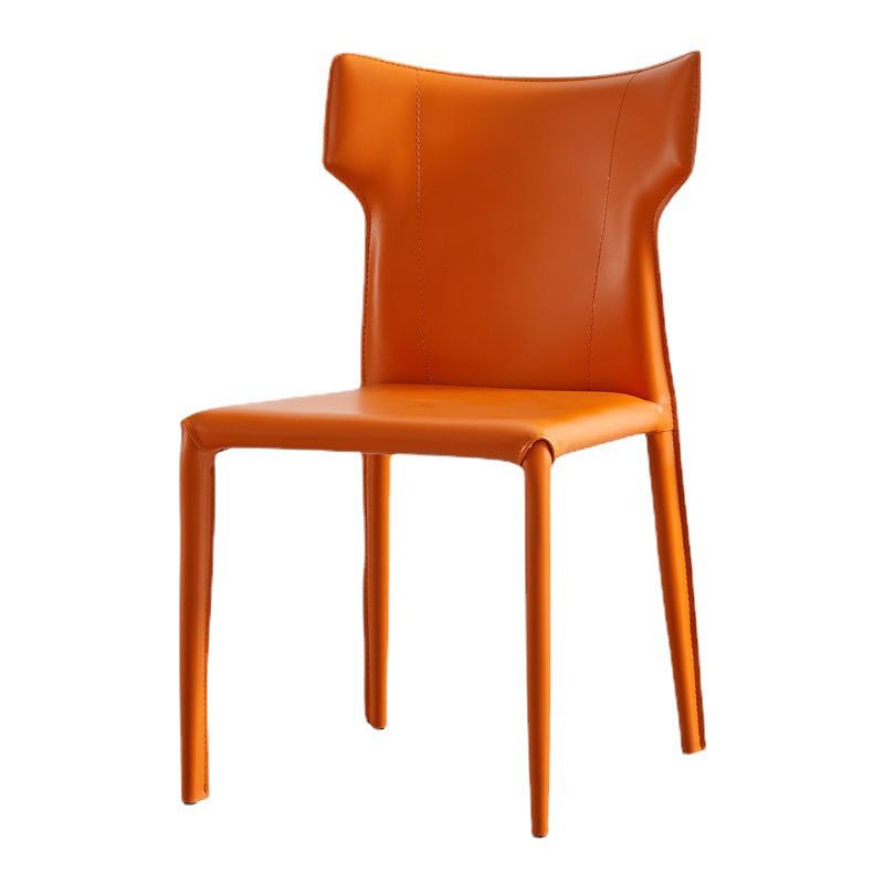 Faux Leather Dining Chairs Wingback Parsons Chair for Kitchen