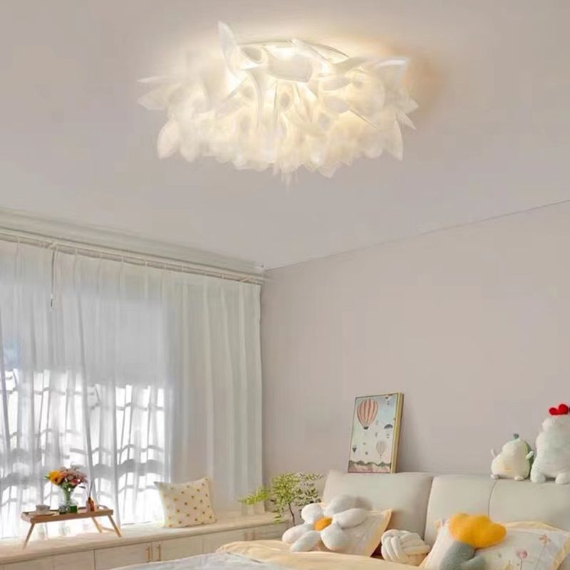 Modern Ceiling Lamp Creative LED Flush Mount Light Fixture with Plastic Shade for Bedroom