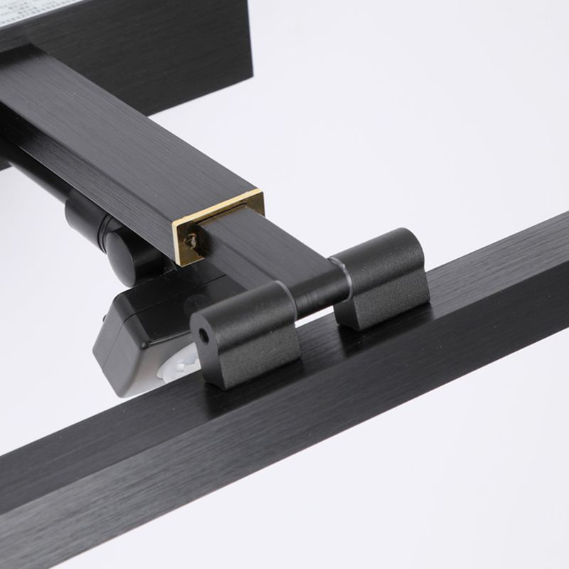 Linear Shape Metal Vanity Light Modern Style 1 Light Vanity Light Fixture in Black