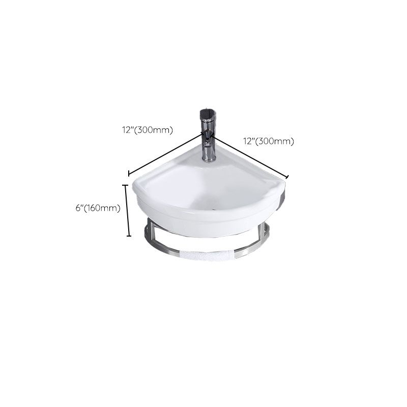 Contemporary Bathroom Sink with Pop-Up Drain Resin Specialty Wall Mount Bathroom Sink