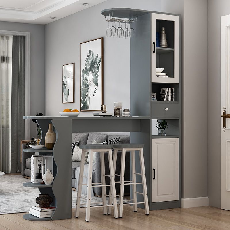 Modern Style Wood Bar Dining Table Rectangle Bar Table for Kitchen