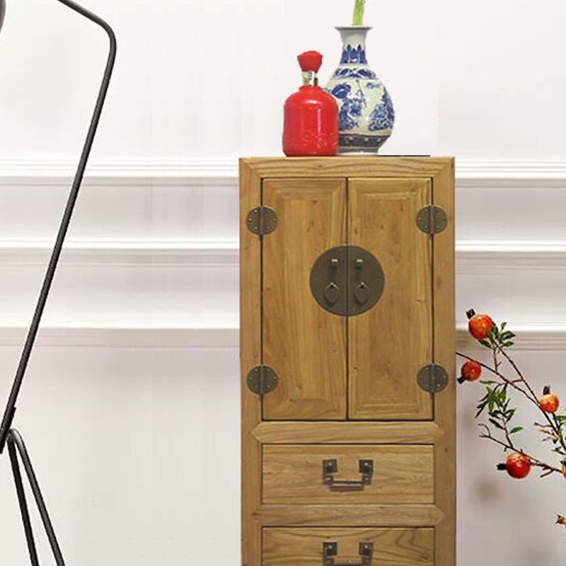 Modern Solid Wood Accent Chest Standard Ring Pulls Accent Cabinet