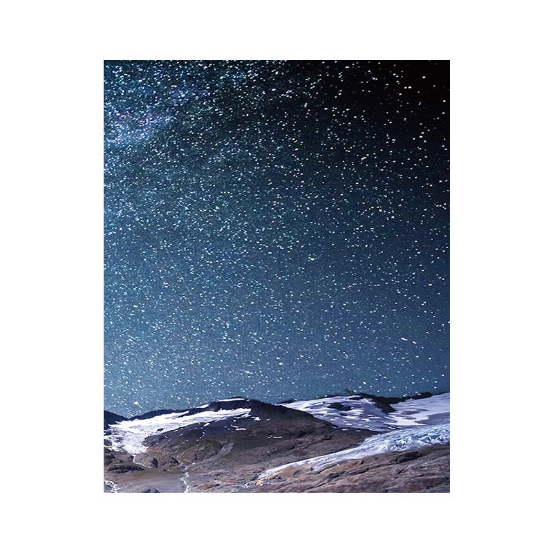Starry Night Sky Wall Art Contemporary Textured Living Room Canvas Print in Dark Color