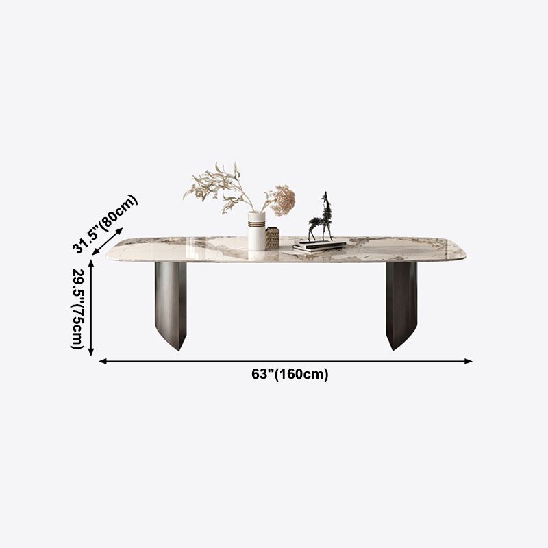 Metal Mesa Rectangular de Luxury Metal Mesa de interior de piedra sinterizada para cocina y comedor