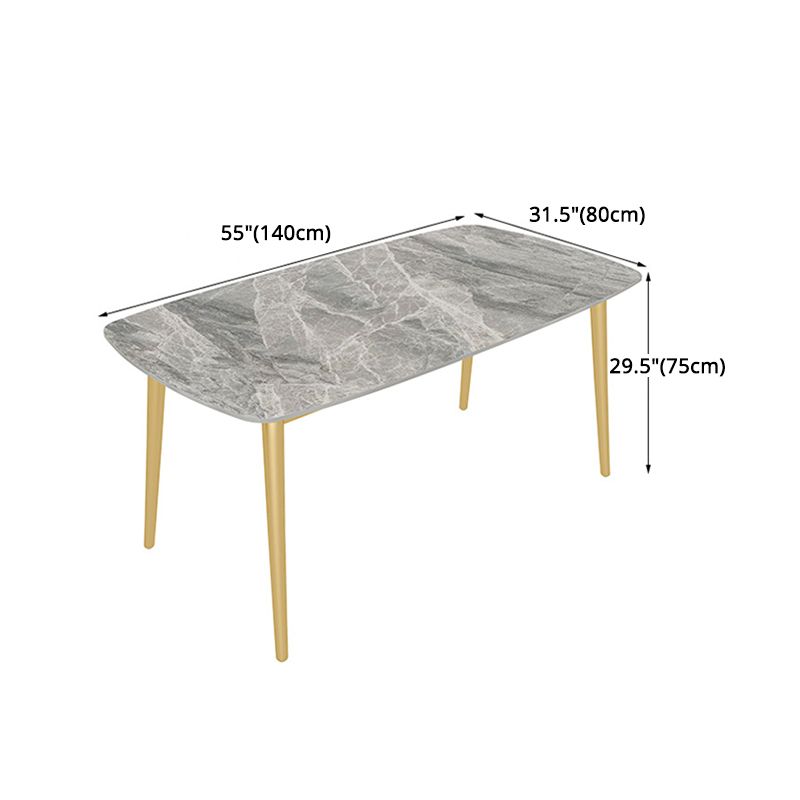 Noordse 1/2/5/7 stukken Dinerset Sintered Stone Eetting Table Set met lederen stoelen