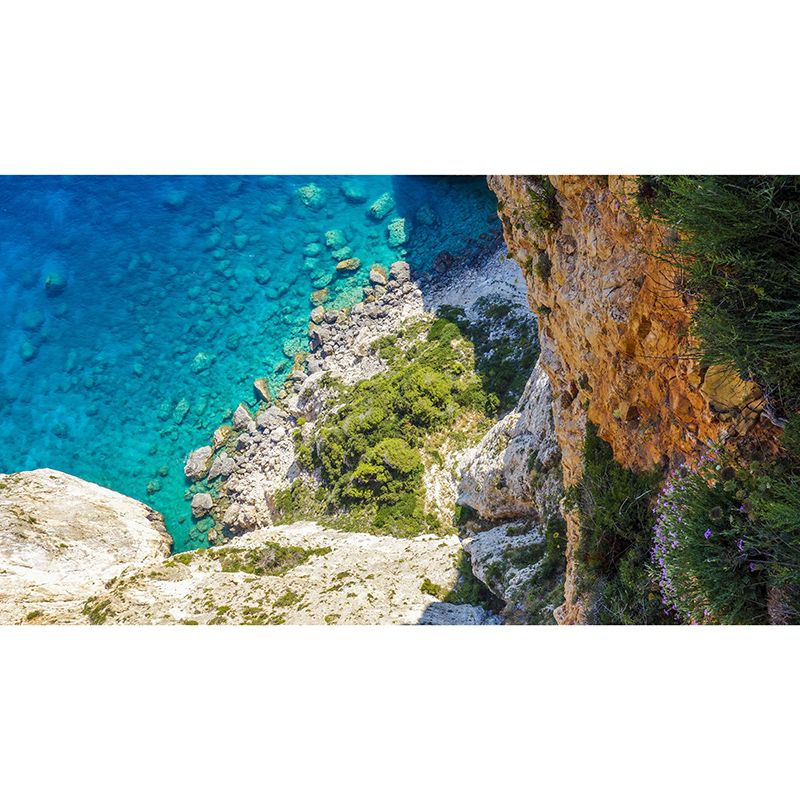 Contemporary Sea Wall Mural for Living Room Mildew Resistant Wall Covering