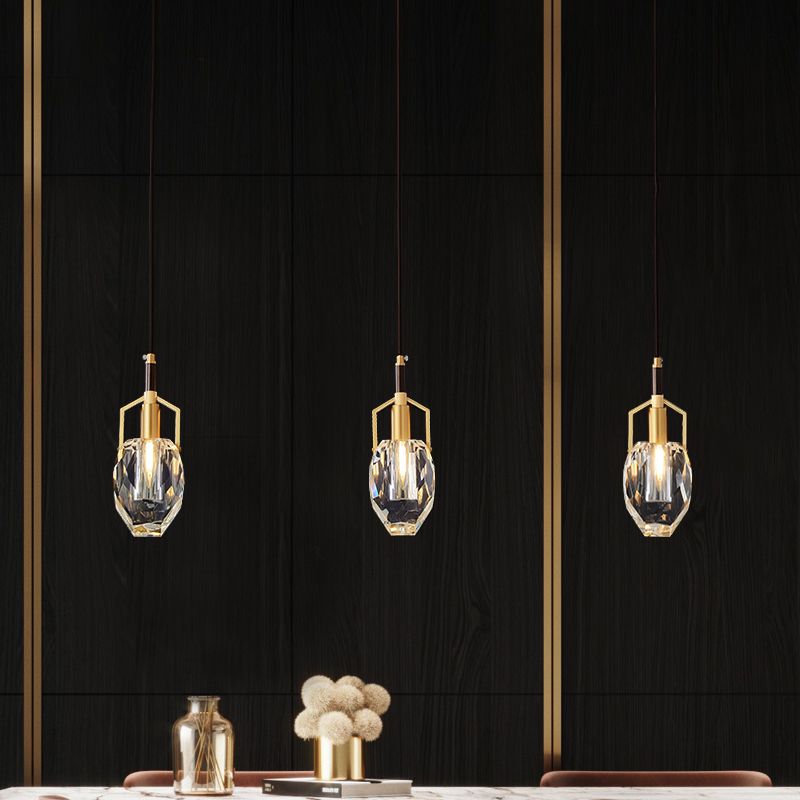 Crystal Geométric Pendant Light Modern Model Affigie Simplicité Légères suspendues 1 Lumière